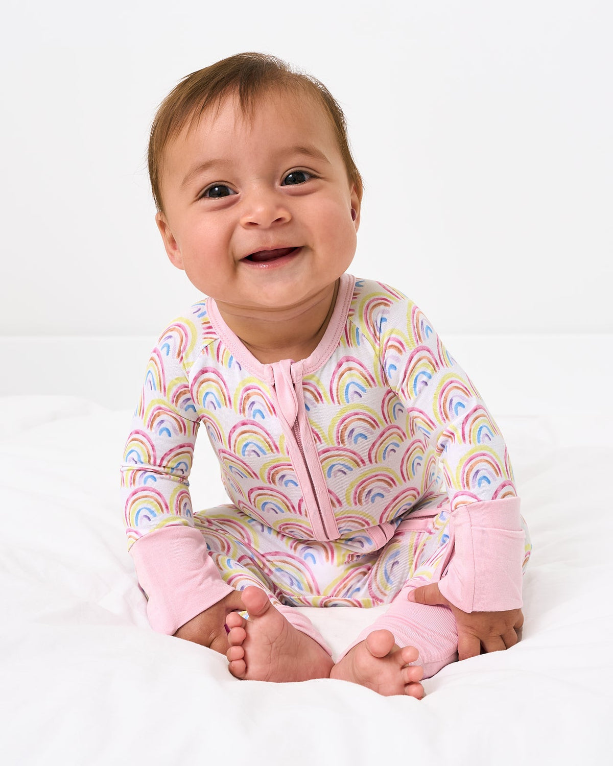 Pastel Rainbows Zip Sleepsuit