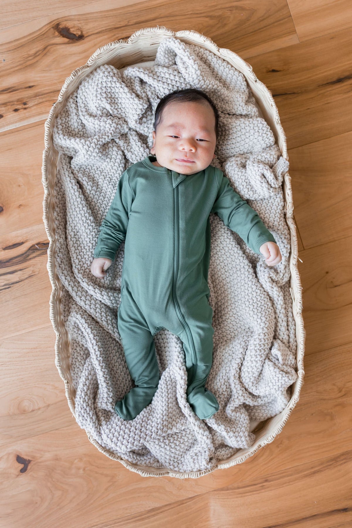 Zippered Footie in Pine
