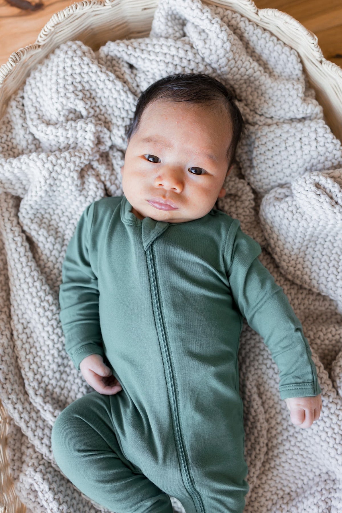 Zippered Footie in Pine