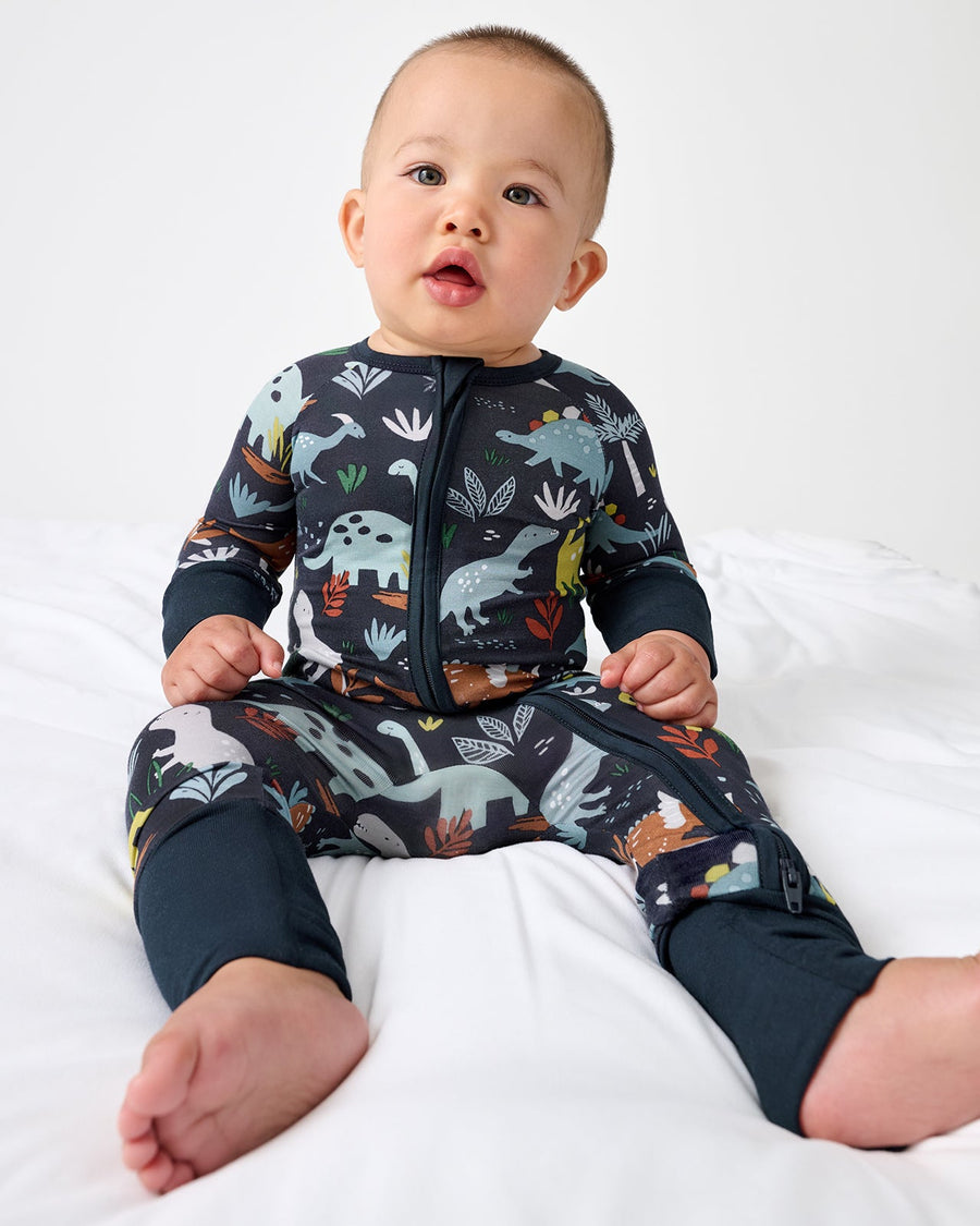 Jurassic Jungle Navy Zip Sleepsuit