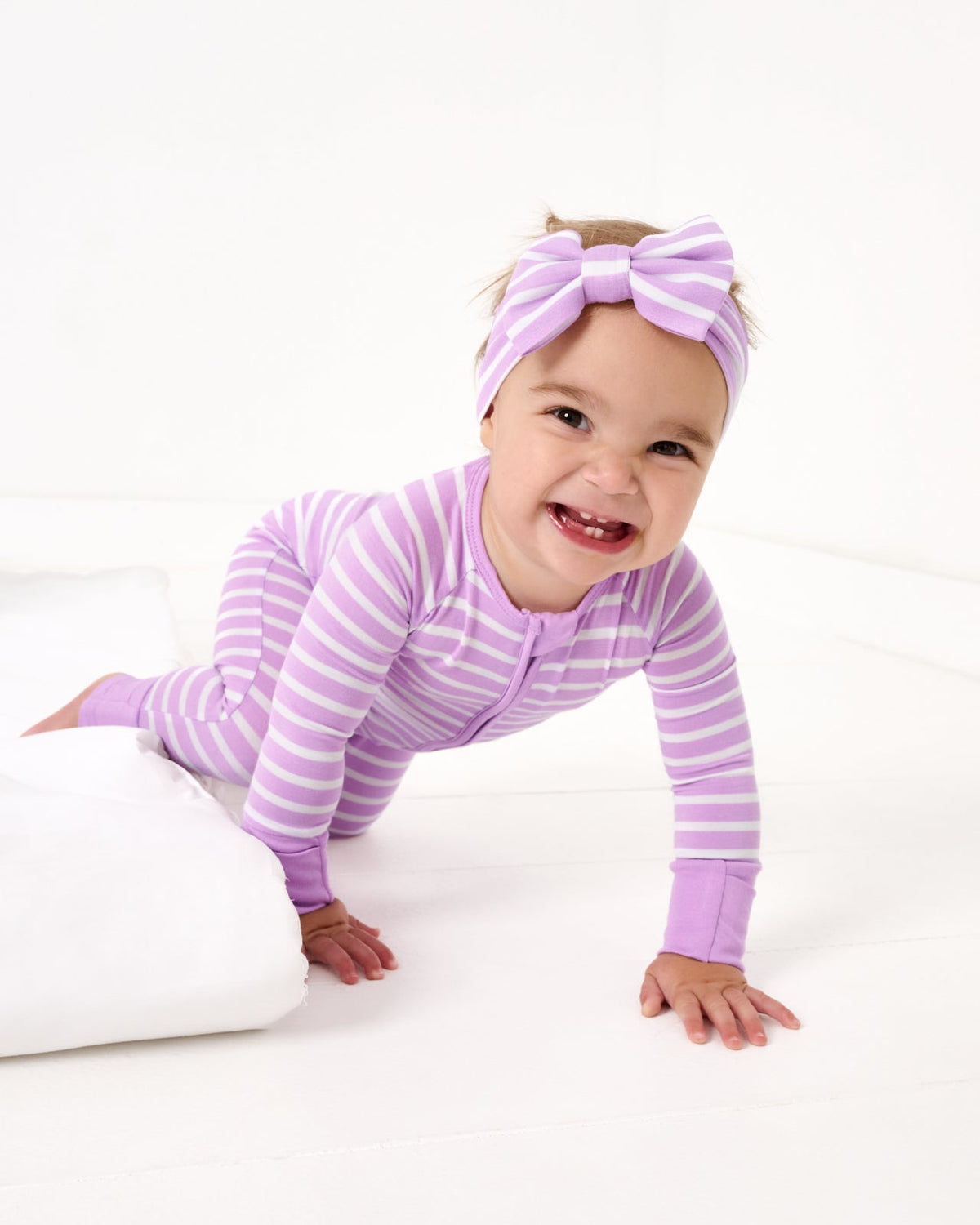 Sweet Orchid Stripe Zip Sleepsuit