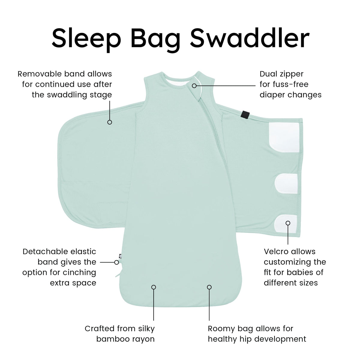 Sleep Bag Swaddler in Sage 1.0