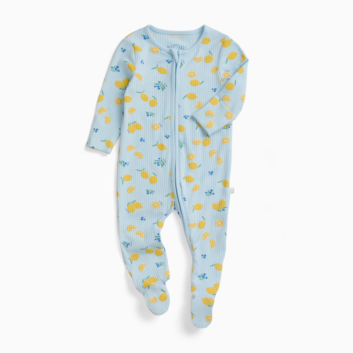 Lemon Lullaby Ribbed Zip Sleepsuit — product view 2