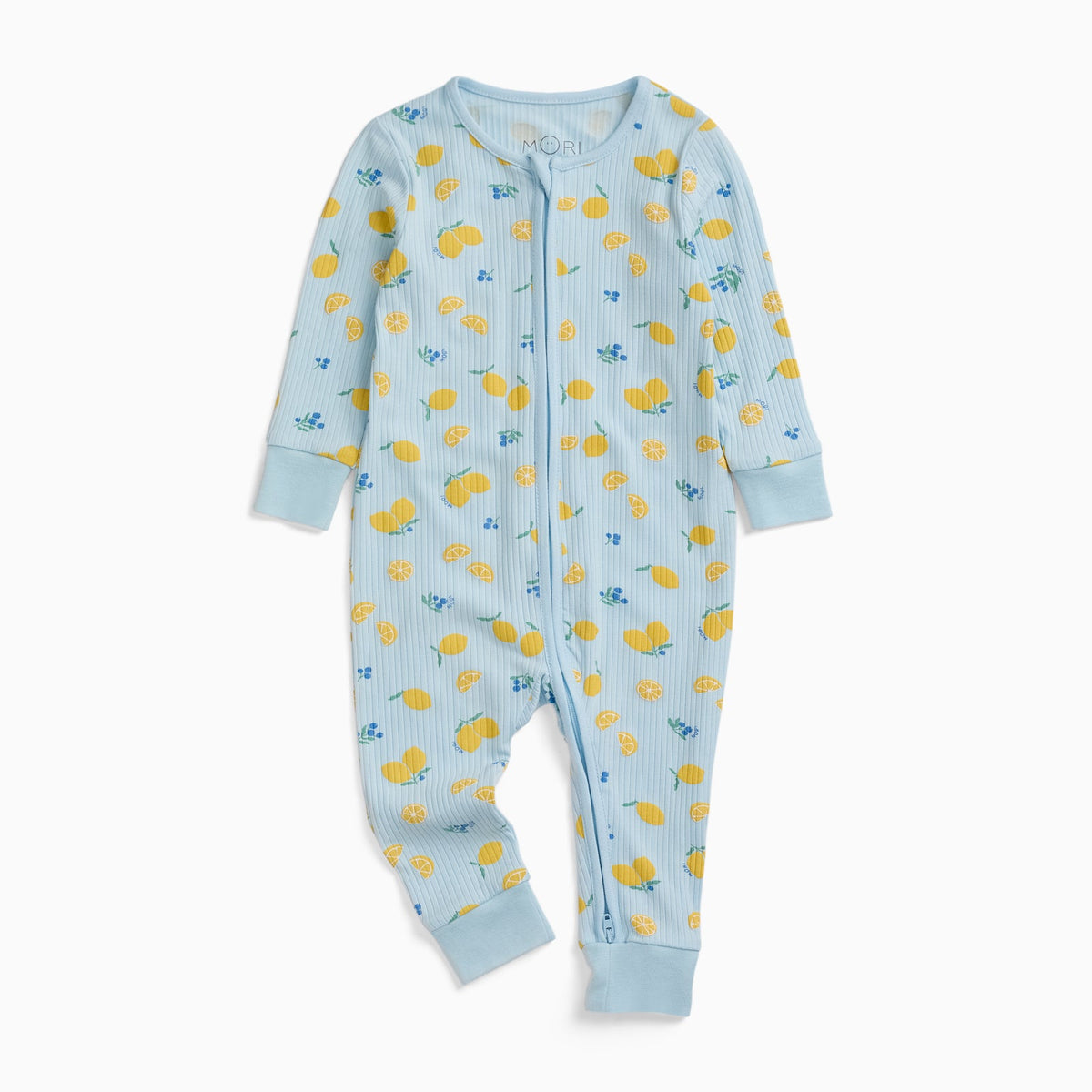 Lemon Lullaby Ribbed Zip Sleepsuit — product view 4