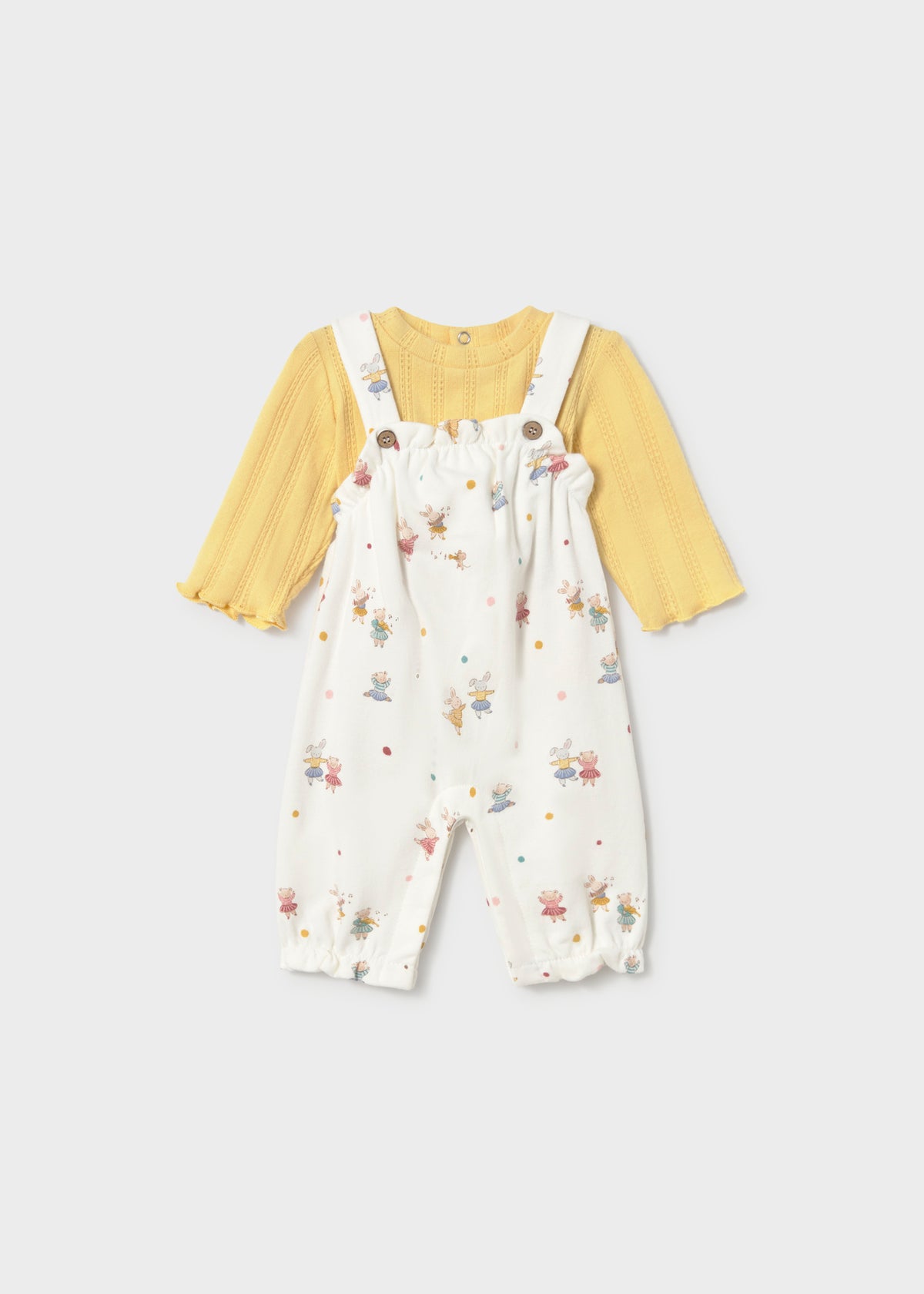 Lila Printed Dungaree and Sweater Set — Camomille — product view
