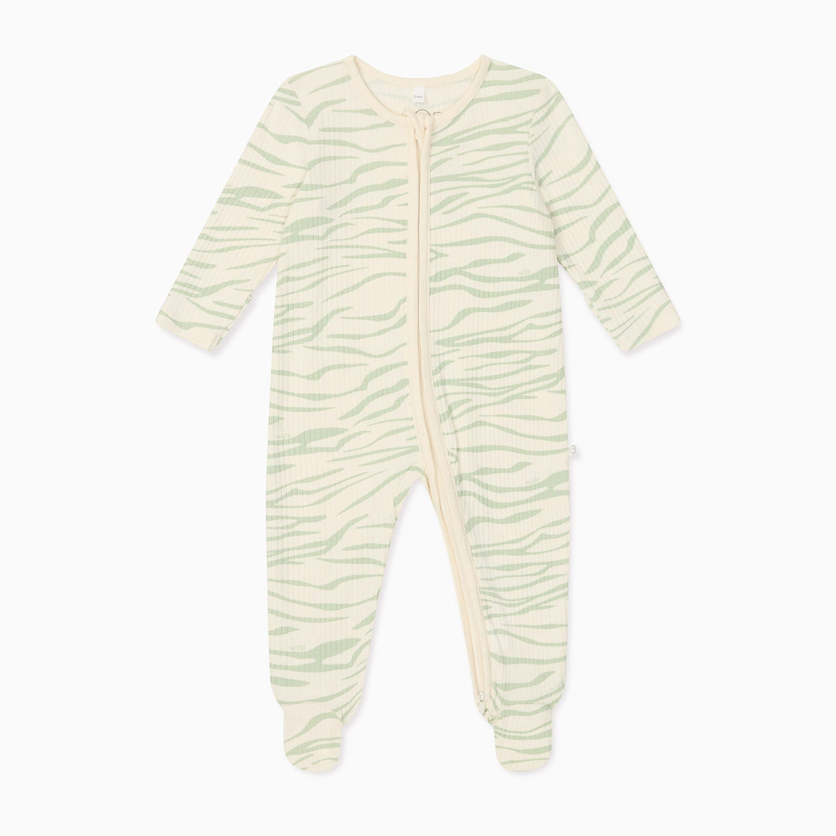 Zebra Stripe Ribbed Zip Sleepsuit — product view 2