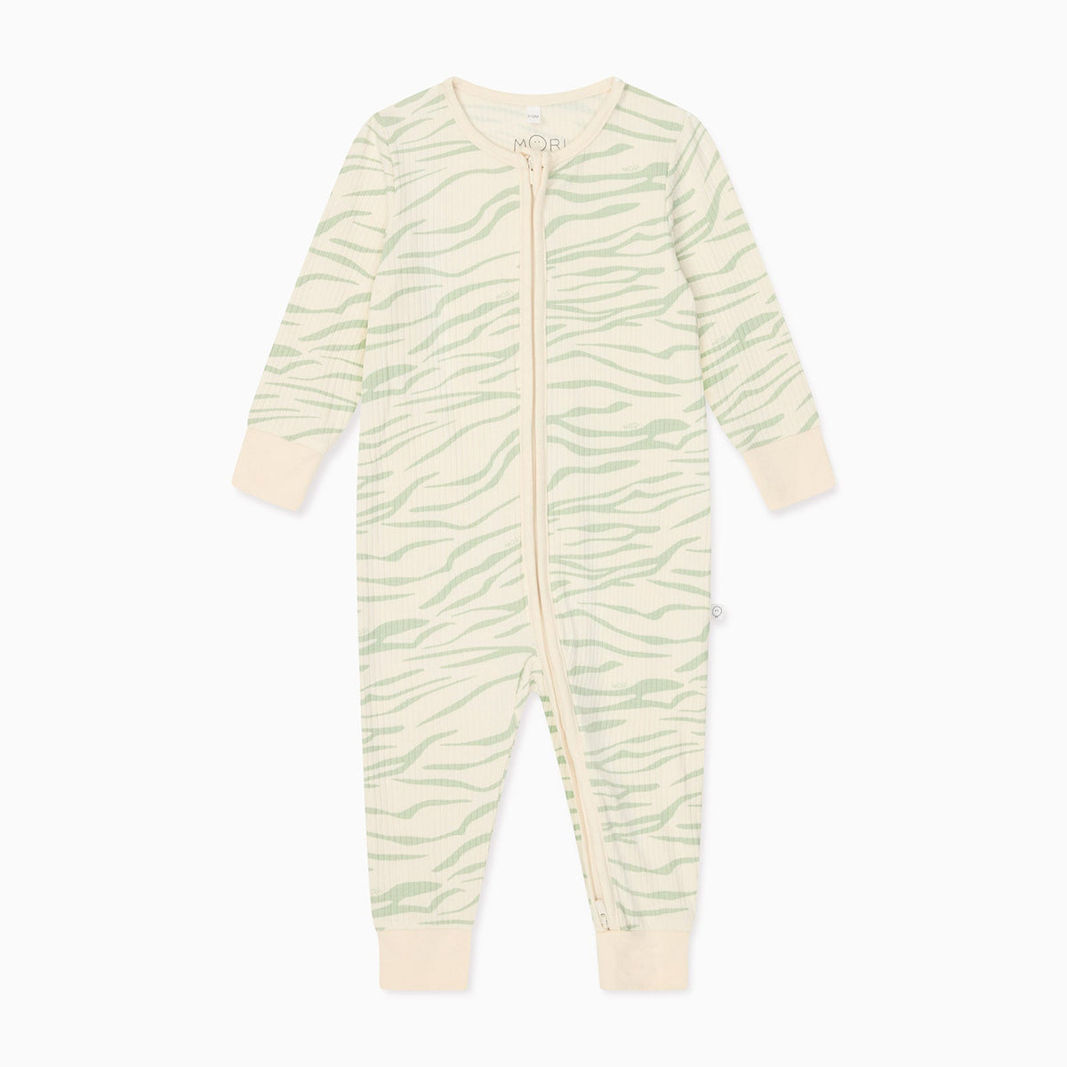 Zebra Stripe Ribbed Zip Sleepsuit — product view 3