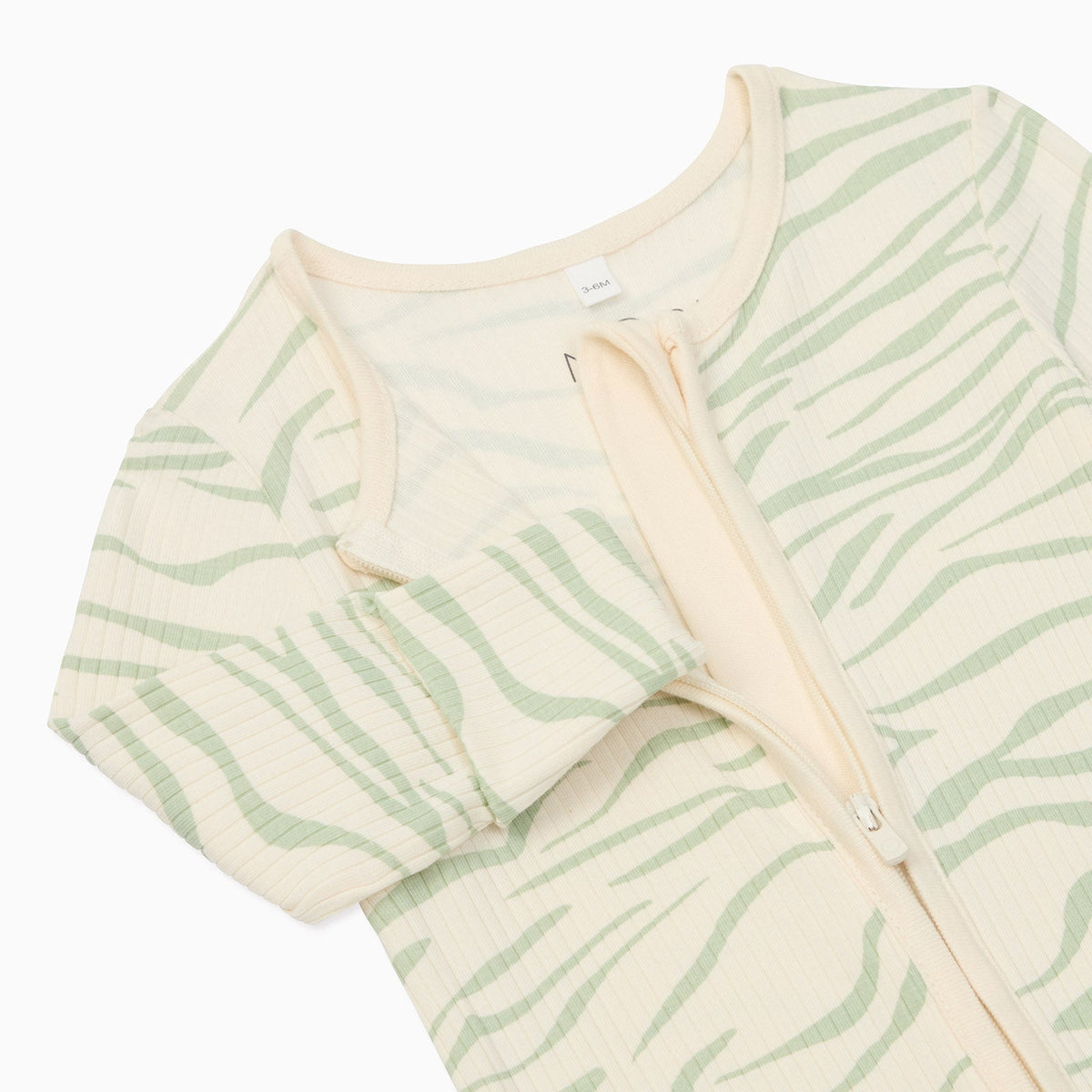 Zebra Stripe Ribbed Zip Sleepsuit — product view 4